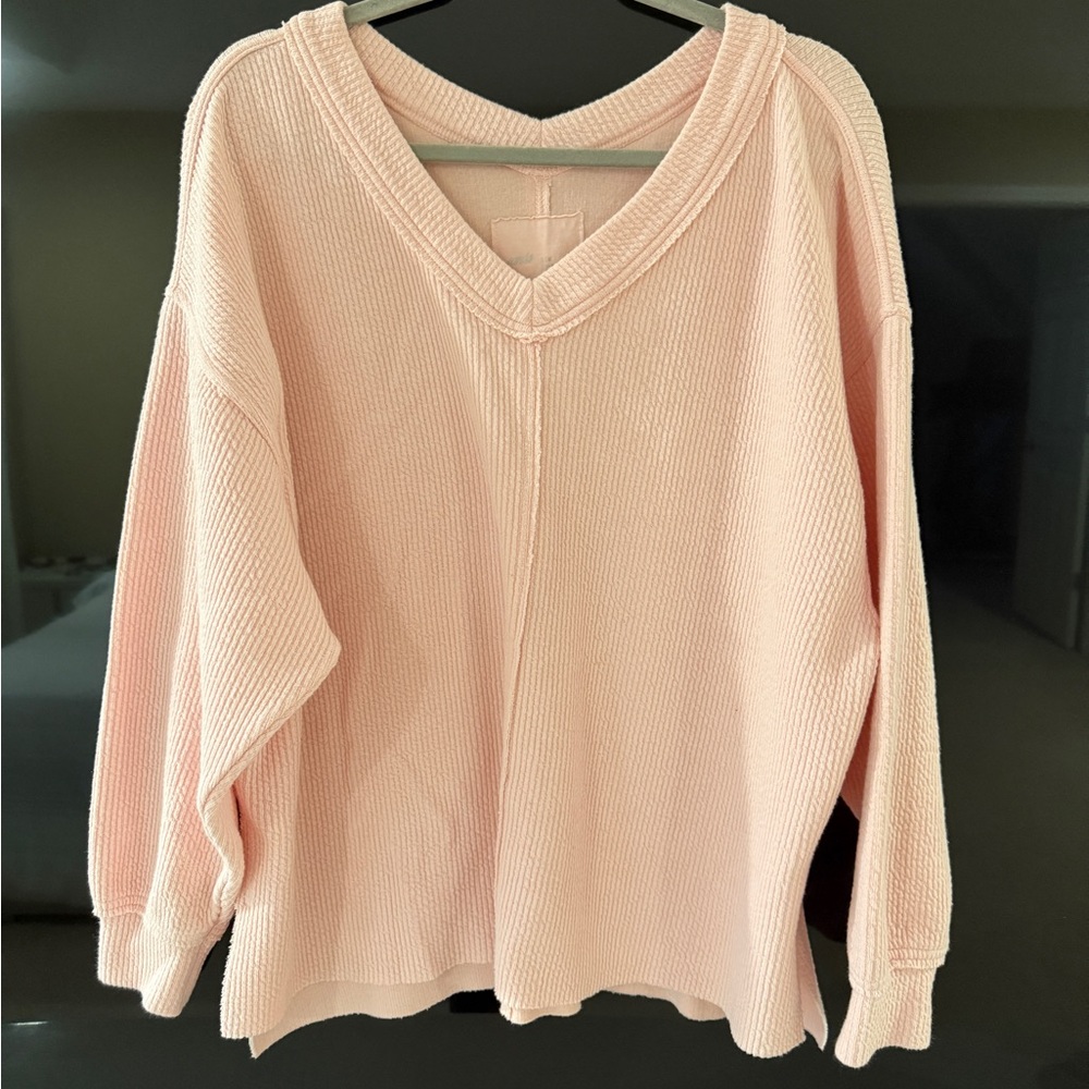 Aerie Light Pink V-Neck Sweater